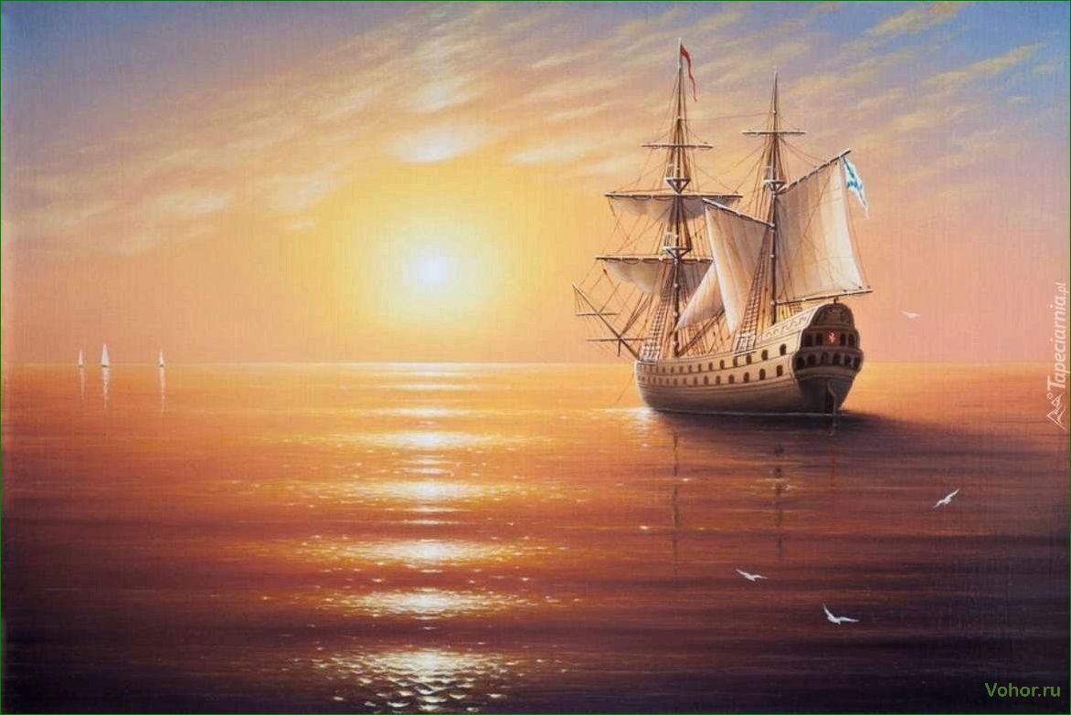 (корабль, морю, плывет) A ship sails on the sea
