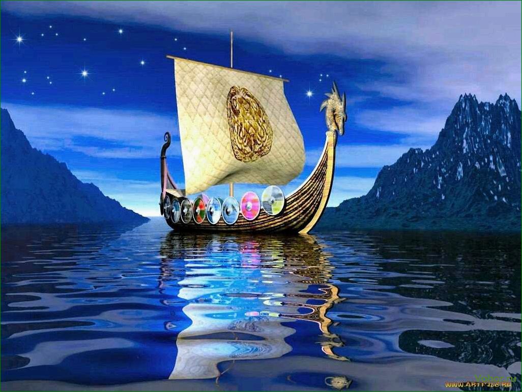 (корабль, морю, плывет) A ship sails on the sea