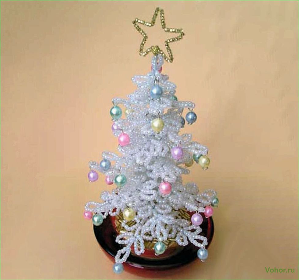 Wie man mit eigenen Händen einen bunten Weihnachtsbaum aus Perlen bastelt — Meisterkurs und Ideen für die Neujahrsdekoration