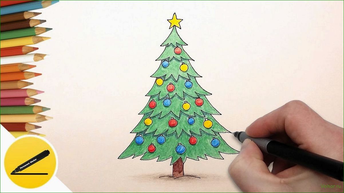 (нарисовать, елку, поэтапно, самостоятельно) Как нарисовать елку поэтапно и сделать ее самостоятельно